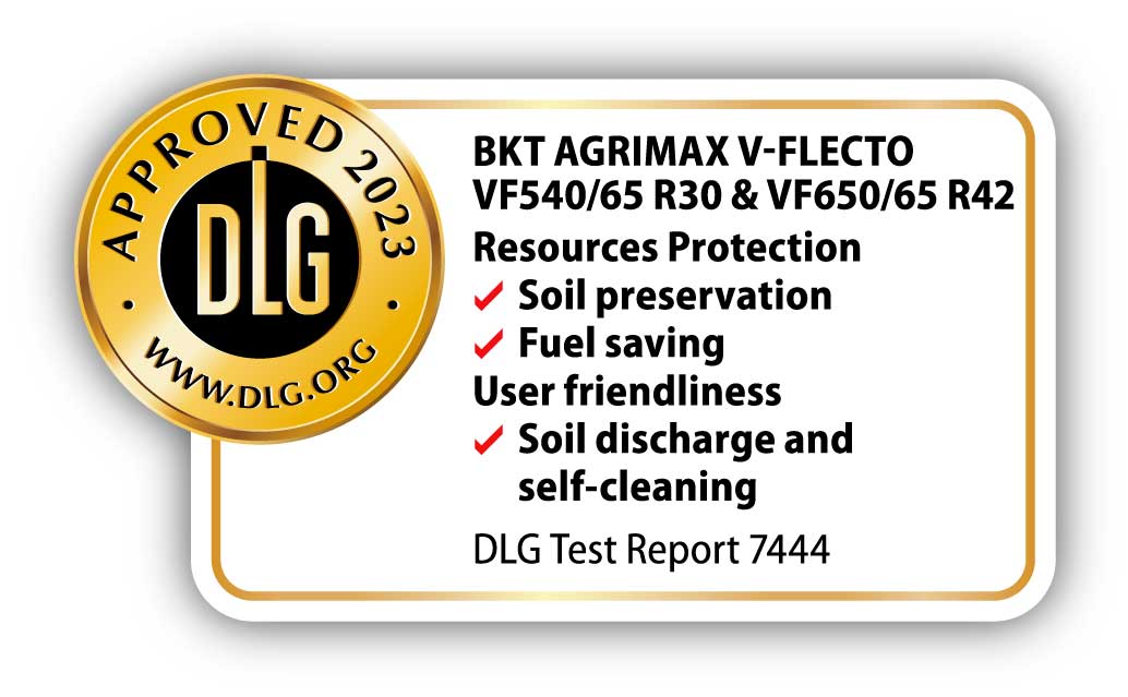 BKT kompaniyasi DLG-APPROVED sifat belgisini oldi: AGRIMAX V-FLECTO shinalari tabiiy sharoitda o'tkaziladigan va laboratoriya sinovlarida yuqori natijalarga erishdi